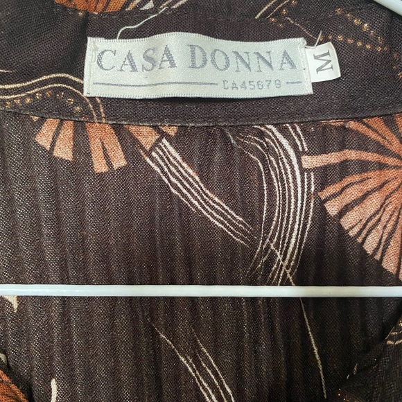 CASA DONNA Brown and Orange Coloured Floral Print Women’s Blouse - Picture 3 of 4